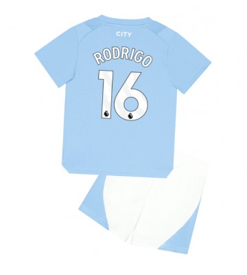 Manchester City Rodri Hernandez #16 Koszulka Podstawowych Dziecięca 2023-24 Krótki Rękaw (+ Krótkie spodenki)